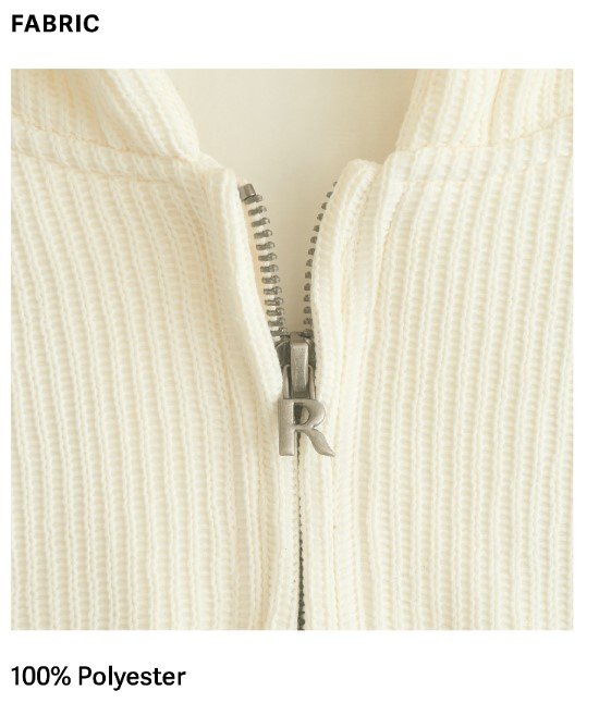 Double Layer Knitted Hoodie Almond FABRIC 2
