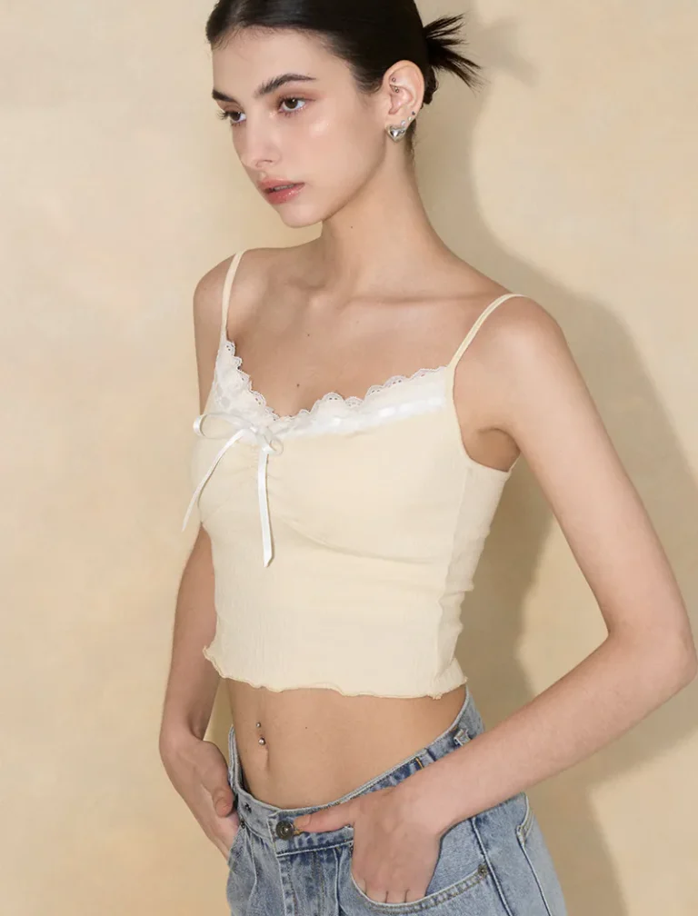 Flower Bra Top<span> - </span>BEIGE, S