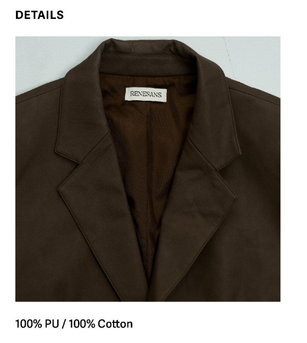 Heritage Leather Blazer Black FABRIC 4