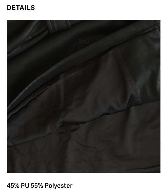 Infinity Leather Jacket Black FABRIC 1