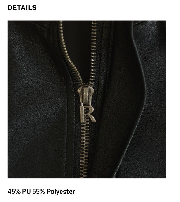 Infinity Leather Jacket Black FABRIC 3