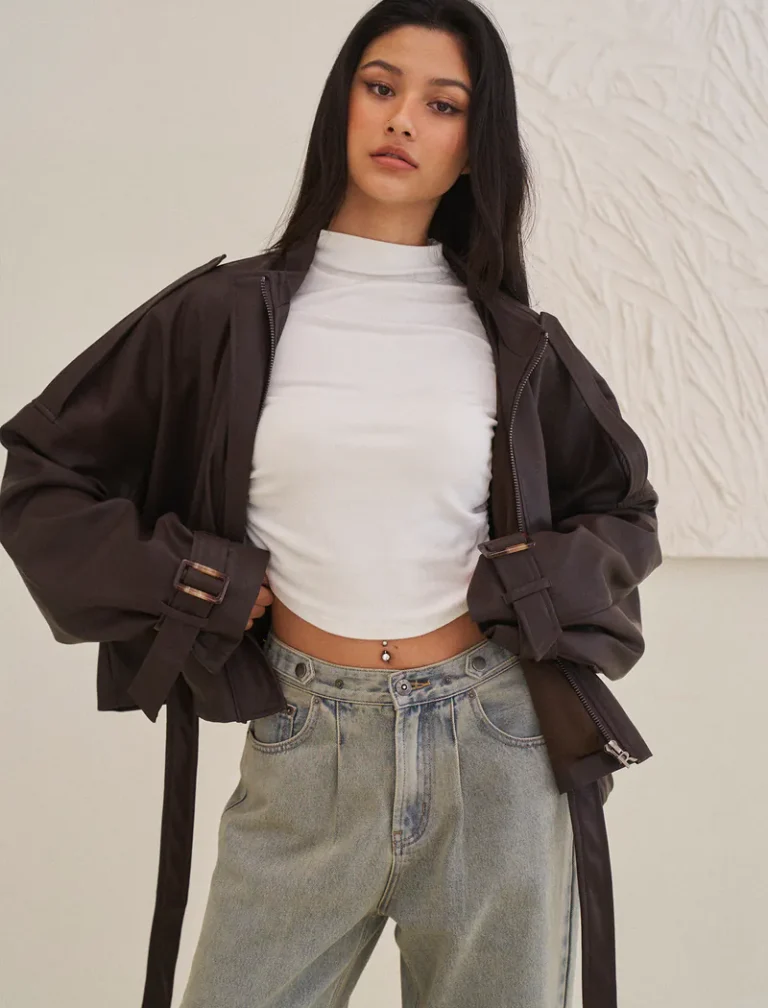 Infinity Leather Jacket<span> - </span>ESPRESSO, S