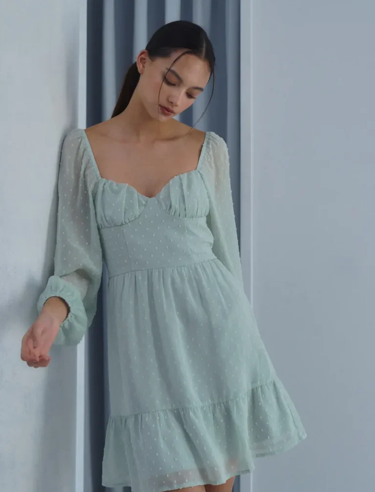 Obsessed Babydoll Dress<span> - </span>AQUA GREEN, S