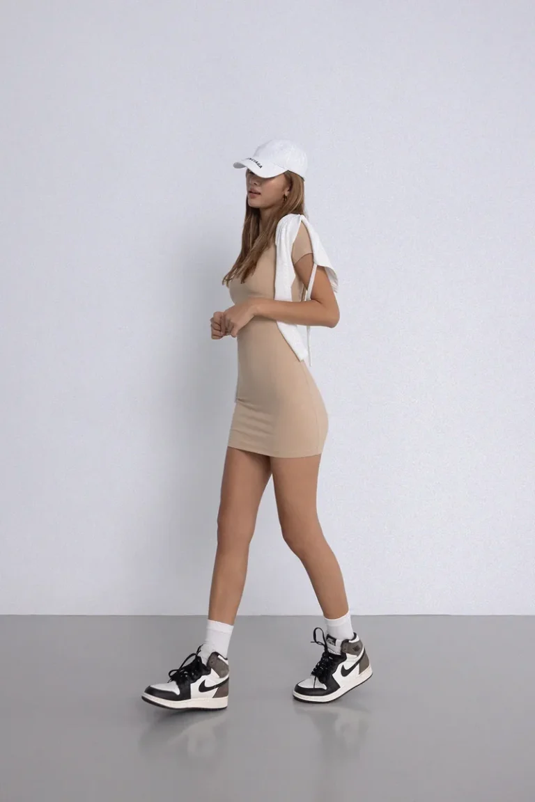 Perfect Day Mini Dress Milk Tea