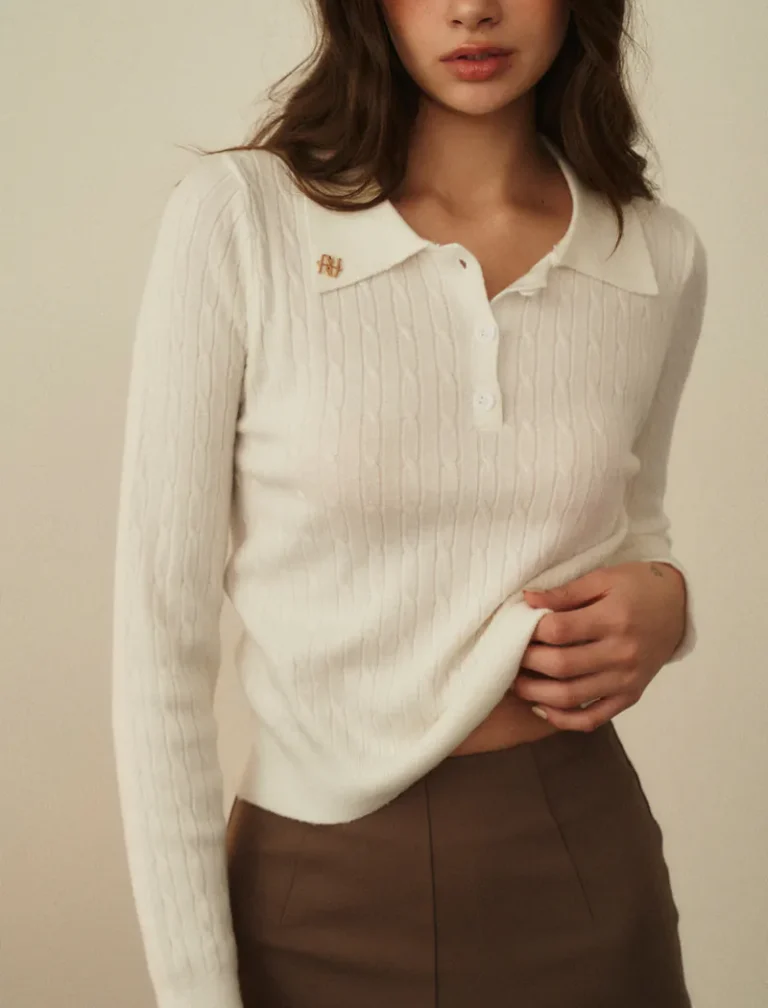 Popular Polo Sweater<span> - </span>SNOW, S