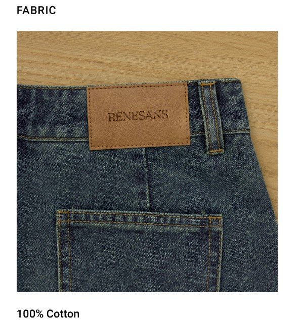RS616 Vintage Denim Skirt Charcoal FABRIC 1