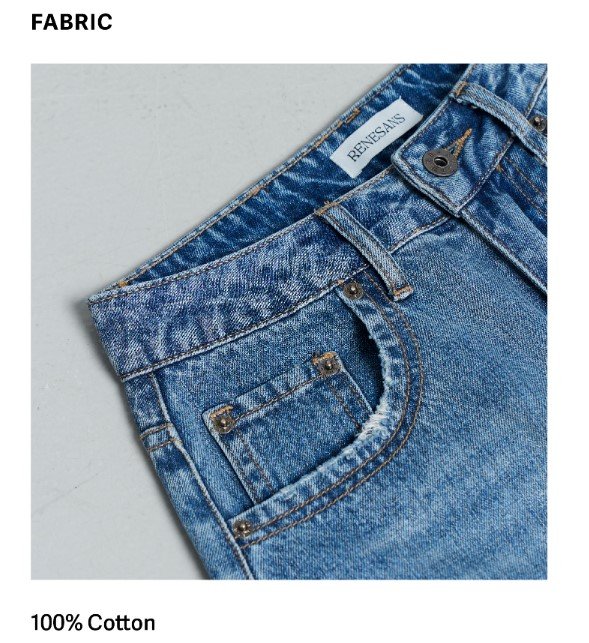 RS923 Wide Leg Jeans Blue FABRIC 3
