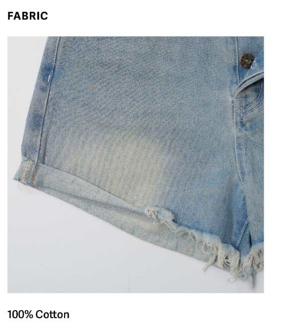 RS925 High Rise Denim Shorts Blue FABRIC 1