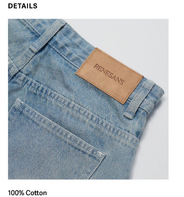 RS925 High Rise Denim Shorts Blue FABRIC 3
