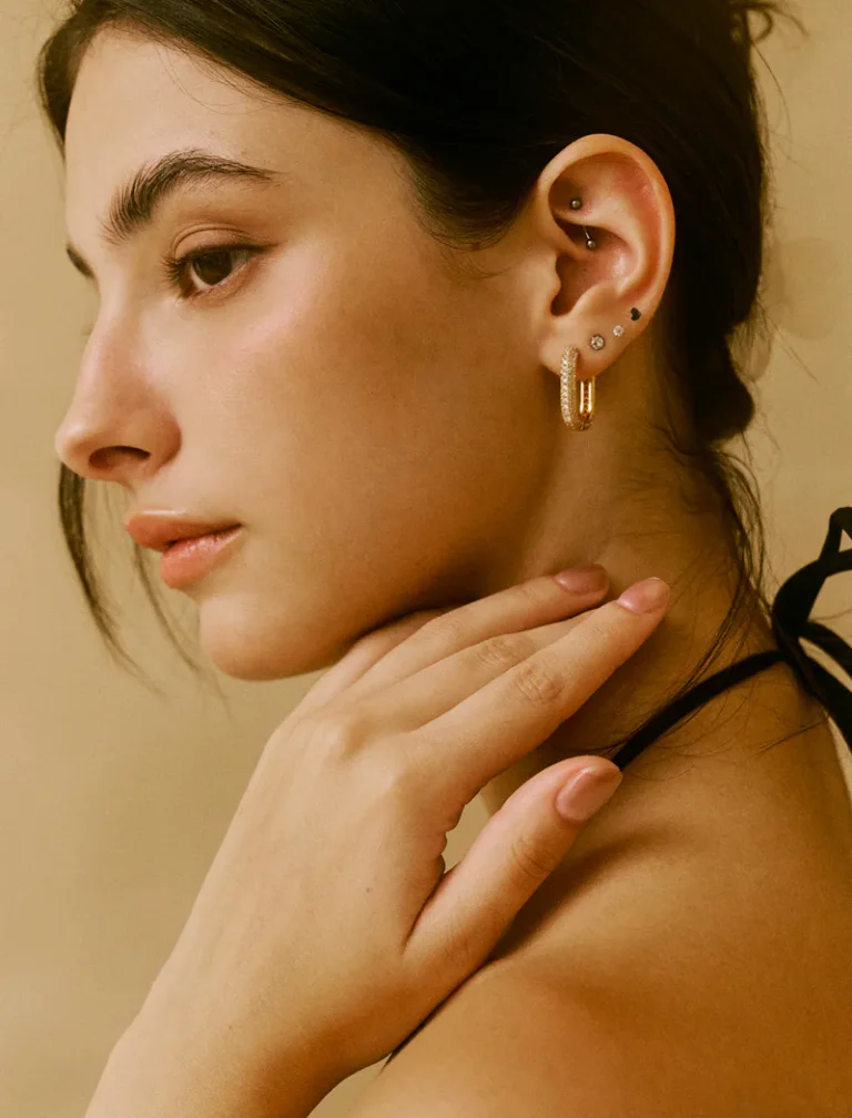 Rhinestone Earrings<span> - </span>Gold