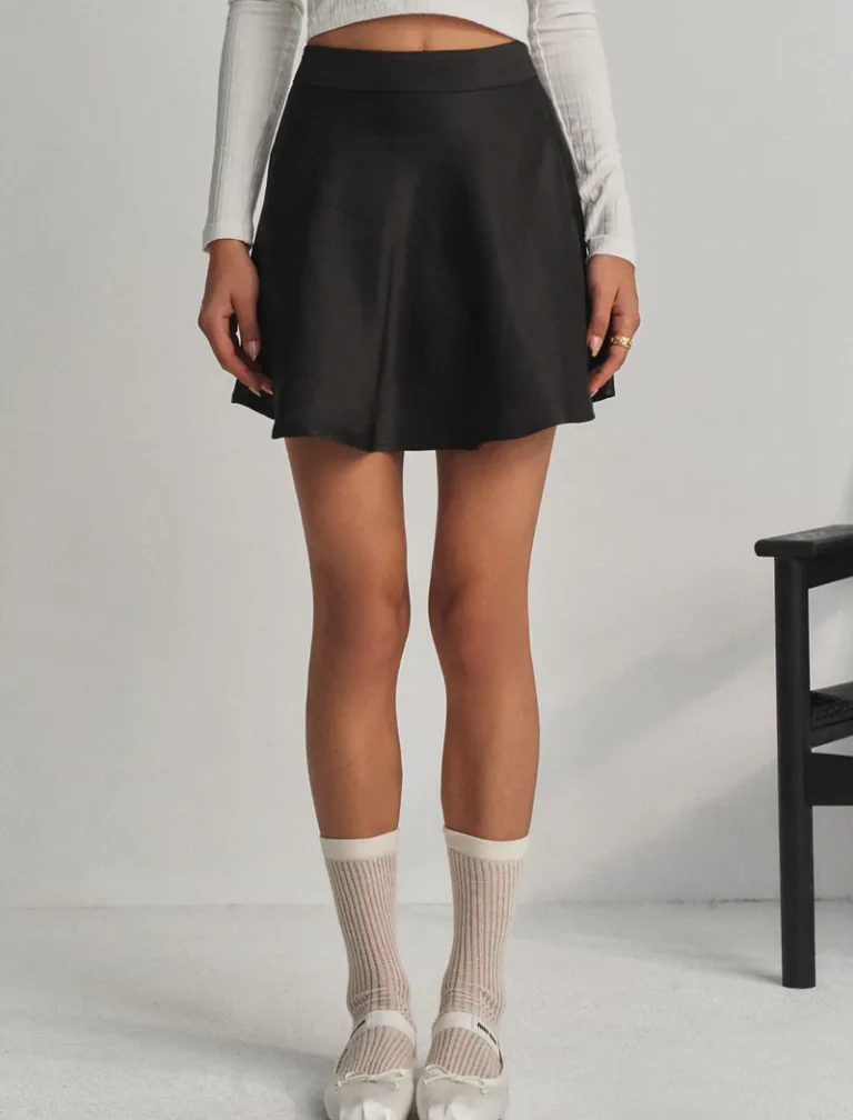 Slow Motion Silk Skirt<span> - </span>Black, XS