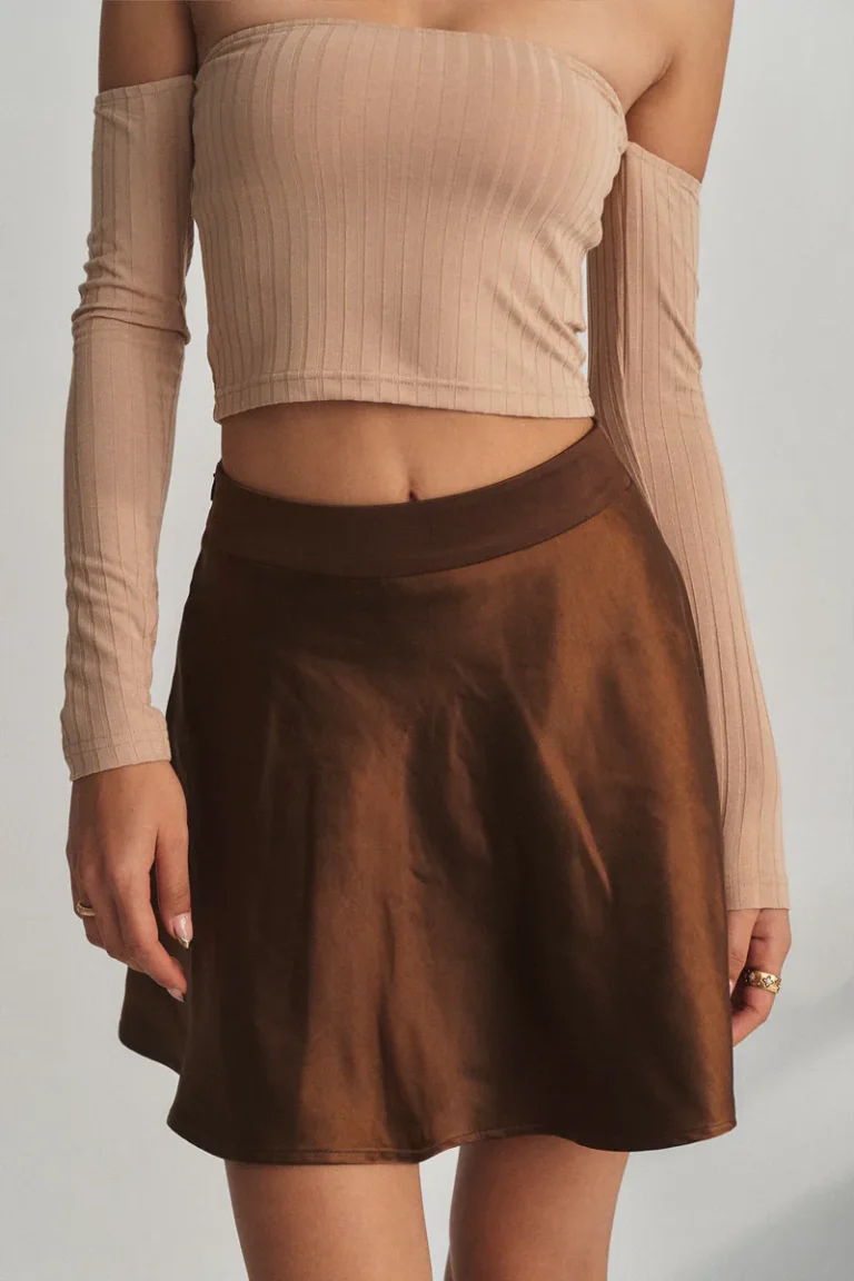 Slow Motion Silk Skirt Brown