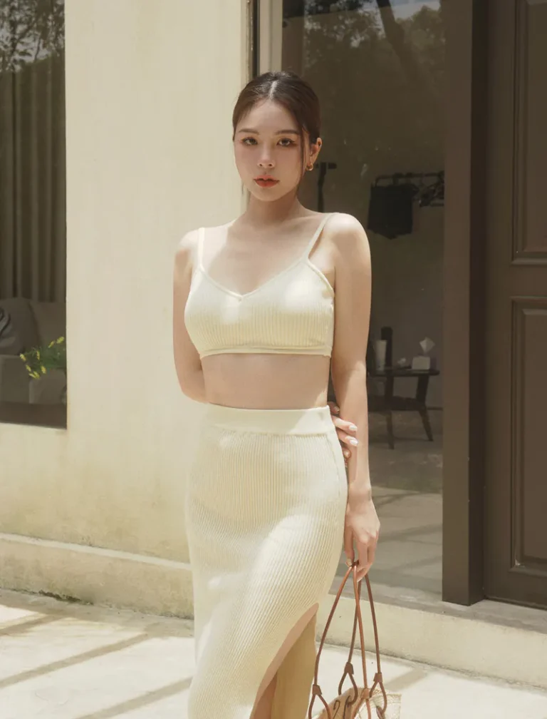 Stop Staring Knit Bra<span> - </span>BEIGE, S