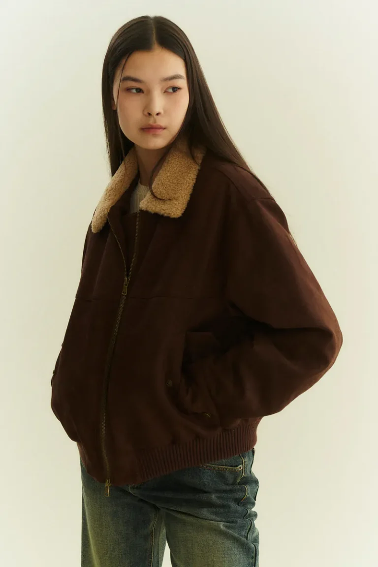 Suede Bomber Jacket Espresso
