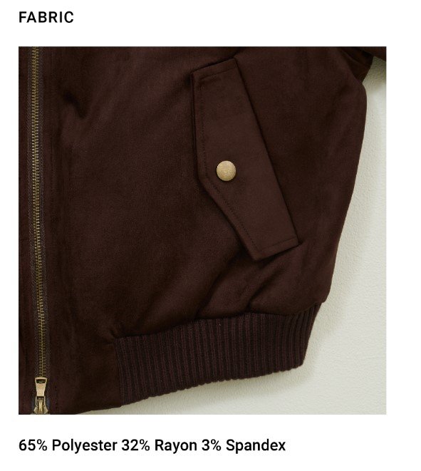 Suede Bomber Jacket Espresso FABRIC 1